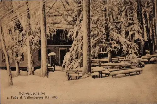 Ak Neustadt in Sachsen, Hohwaldschänke am Valtenberg, Winter