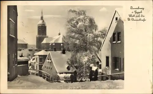 Ak Annaberg Buchholz Erzgebirge, St. Annen Kirche, Winter