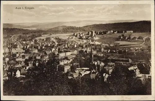 Ak Aue im Erzgebirge Sachsen, Panorama