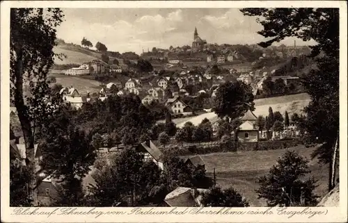 Ak Oberschlema Bad Schlema im Erzgebirge, Panorama, Schneeberg