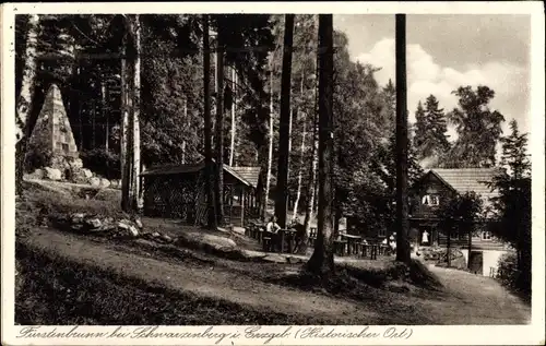 Ak Waschleithe Grünhain Beierfeld im Erzgebirge, Köhlerhütte Fürstenbrunn