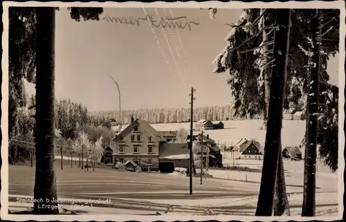 Ak Steinbach Johanngeorgenstadt im Erzgebirge, Winteransicht, Gasthaus