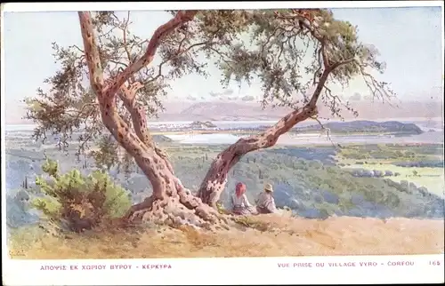 Künstler Ak Vyro Korfu Griechenland, Panorama