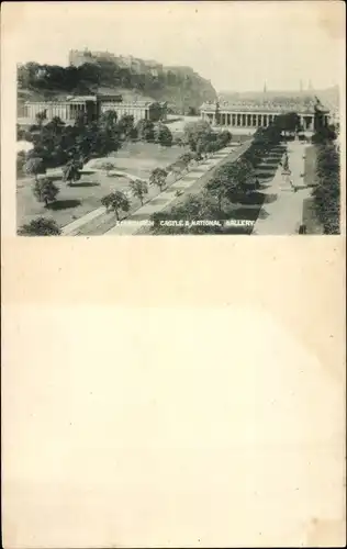 Ak Edinburgh Schottland, Schloss, Nationalgalerie