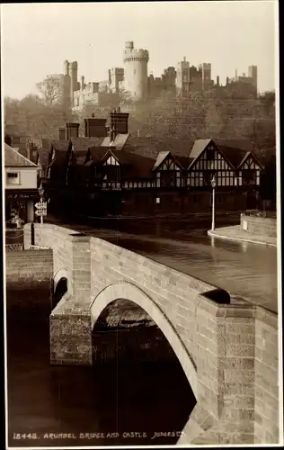 Ak Arundel West Sussex England, Arundel Castle, Brücke