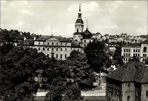 Ak Greiz im Vogtland, Unteres Schloss und Stadtkirche