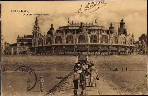 Ak Oostende Ostende Westflandern, Der Kursaal von vorne gesehen