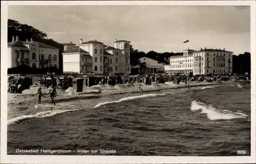 Ak Seebad Heiligendamm Bad Doberan, Villen am Strand, Strandkörbe