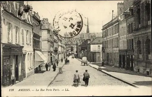 Ak Amiens Somme, The Rue Porte Paris