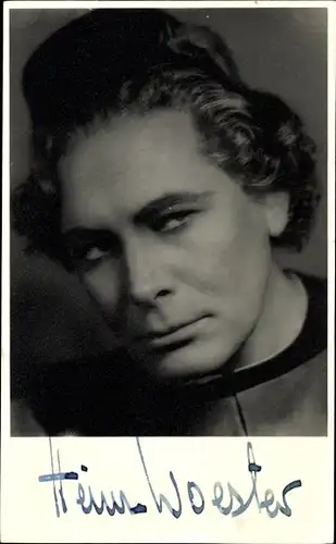 Ak Schauspieler Heinz Woester, Portrait, Autogramm