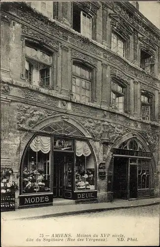 Ak Amiens-Somme, Haus aus dem 16. Jahrhundert, Rue des Vergeaux