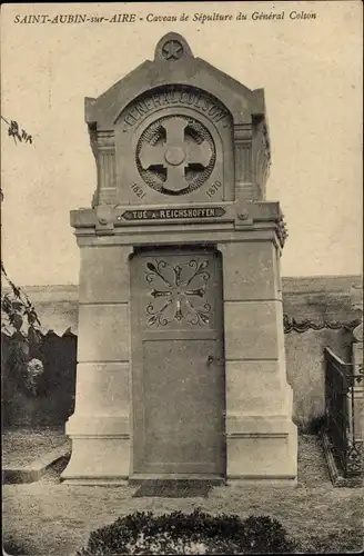 Ak Saint Aubin sur Aire Meuse, Grabstätte von General Colson