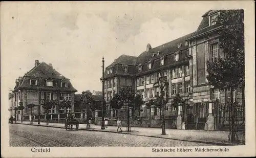 Ak Krefeld am Niederrhein, Städtische höhere Mädchenschule