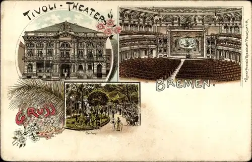 Litho Hansestadt Bremen, Tivoli Theater, Garten