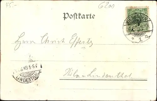 Kleeblatt Künstler Litho Schlemo, E., Wiesbaden in Hessen, Kochbrunnen, Neues Theater, Kurhaus