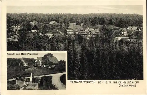 Ak Schwarzenberg im Erzgebirge Sachsen, Teilansicht mit Erholungsheim