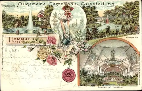 Ak Hamburg Mitte Altstadt, Allgemeine Gartenbauausstellung 1897