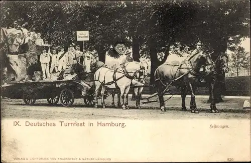 Ak Hamburg Mitte Altstadt, IX. Deutsches Turnfest, Festwagen