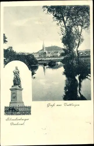 Ak Tuttlingen an der Donau Württemberg, Teilansicht, Schneckenburger Denkmal