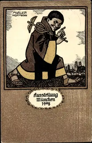 Künstler Ak Mueller Hofmann, München, Ausstellung 1908, Mönch