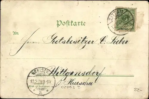 Litho Zittau in der Oberlausitz, Mandaukaserne, Neue Kaserne auf den Kaiserfeldern