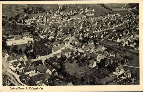 Ak Schnaitheim Heidenheim an der Brenz, Totalansicht der Ortschaft, Fliegeraufnahme