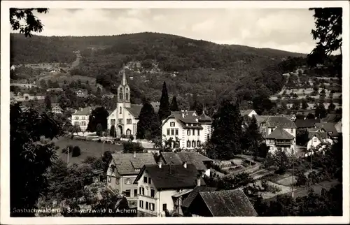 Ak Sasbachwalden im Schwarzwald, Teilansicht, Kirche