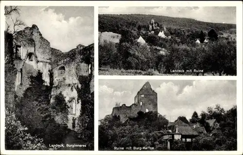 Ak Emmendingen im Breisgau Baden, Burg Café Landeck, Ruine