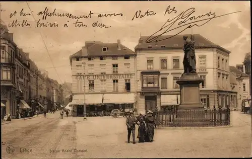 Ak Liège Lüttich Wallonien, Statue Andre Dumont
