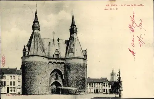 Ak Mechelen Mecheln Malines Flandern Antwerpen, La Porte de Bruxelles