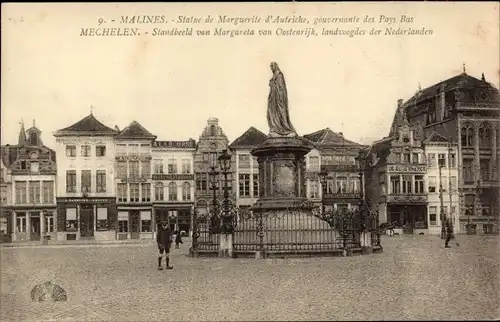 Ak Mechelen Mecheln Malines Flandern Antwerpen, Statue de Marguerite d'Autriche