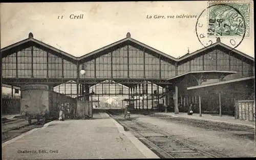 Ak Creil-Oise, Bahnhof, Innenansicht