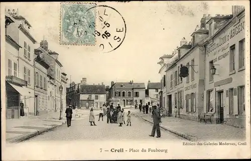 Ak Creil-Oise, Place du Faubourg, Hotel