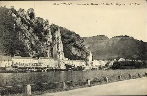 Ak Dinant Wallonie Namur, Blick auf die Maas und den Rocher Bayard