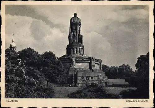 Ak Hamburg Mitte St. Pauli, Bismarck Denkmal