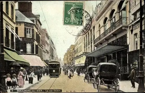 Ak Boulogne sur Mer Pas de Calais, Rue Thiers