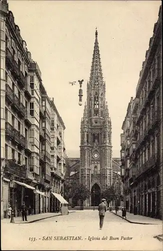 Ak Donostia San Sebastian Baskenland, Kirche des Guten Hirten