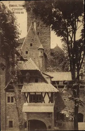 Ak Orschwiller Orschweiler Elsass Bas Rhin, Hohkönigsburg, Schmiede, Felshau, II. Bergfried