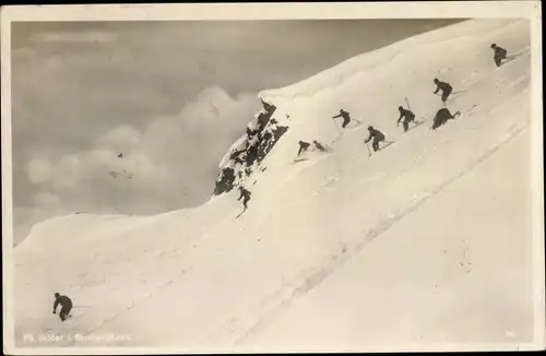 Ak Schweden, Pa skidor i Storlienfjällen, Skifahrer bei der Abfahrt