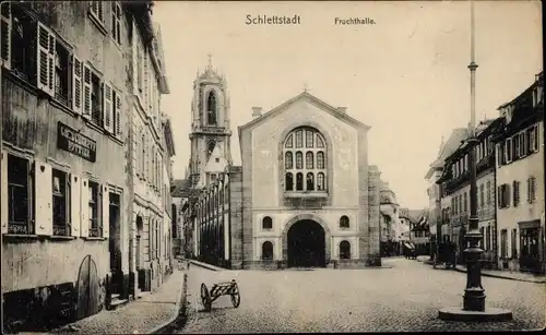 Ak Sélestat Schlettstadt Elsass Bas Rhin, Fruchthalle