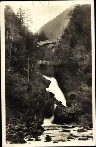 Ak Vintgar Slowenien, Zelezniski Most, Brücke, Wasserfall