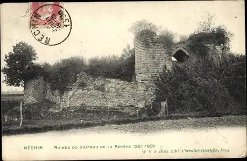 Ak Néchin Wallonien Hennegau, Ruines du Chateau de la Rovere