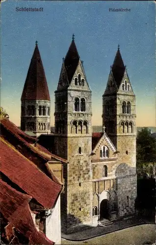 Ak Sélestat Schlettstadt Elsaß Bas Rhin, Fideskirche