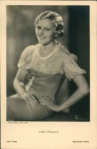 Ak Schauspielerin Lien Deyers, Portrait