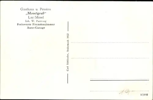 Ak Lay an der Mosel Koblenz, Gasthof Moselgruß