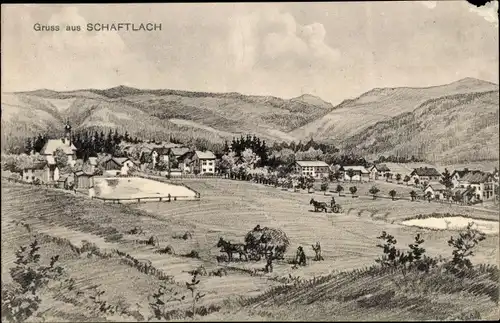 Ak Schaftlach Waakirchen Oberbayern, Panorama