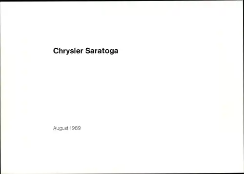 Foto Auto, Chrysler Saratoga, 1989