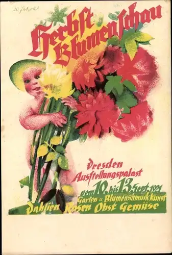 Künstler Ak Dresden, Herbst-Blumenschau 1921, Ausstellungspalast