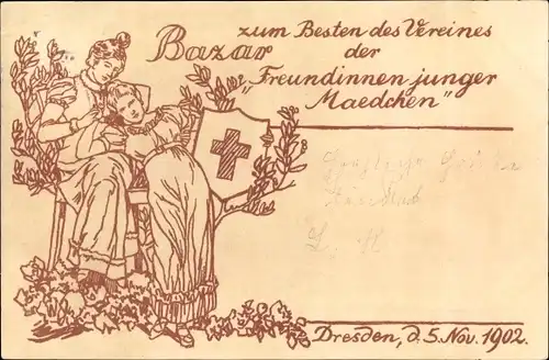 Ak Dresden, Bazar zum Besten des Vereines der Freundinnen junger Mädchen 1902