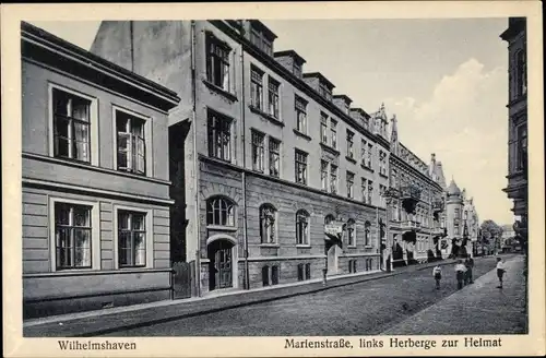 Ak Wilhelmshaven an der Nordsee, Marienstraße, Herberge zur Heimat